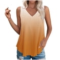 thumbnail image 1 of Plebaso Débardeurs pour Femmes Col en V Dégradé Léger Chemises à Illets Fluides Blouses d'Été Sans Manches, 1 of 7