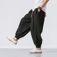 thumbnail image 4 of Qertyioot Fashion Men's Casual Loose Solid Color Leg Elasticated Pants, 4 of 8