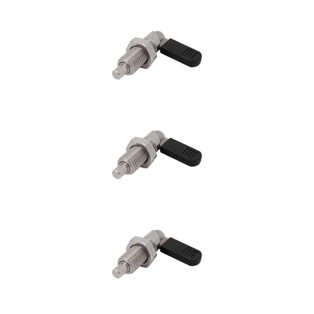 maskred Durable Stainless Steel L Type Indexing Plungers Fine Thread Locking Bolts Silver M20-8 3Set