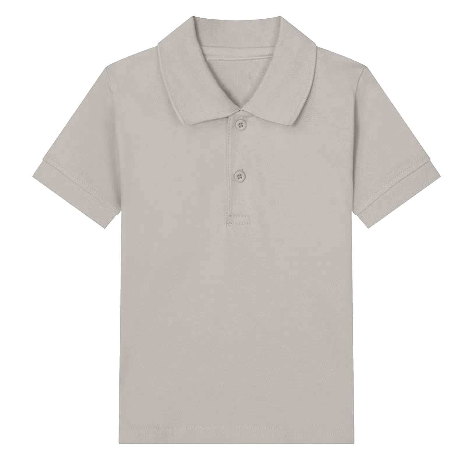 Annhoo Polos d'Été pour Filles à Manches Courtes, Col Rabattu, Boutons, Coton, Tennis, Uni, Décontracté, Tunique Basique, 2 à 15 Ans