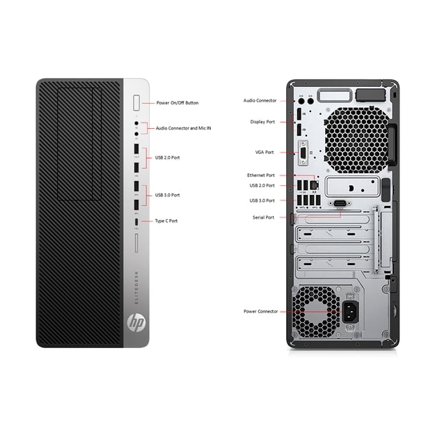 HP EliteDesk 800 G3, Tower, Intel Core i5-6500 @ 3.20 GHz, 16GB