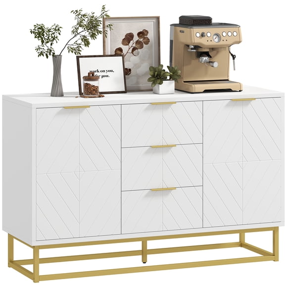 HOMCOM 3-Drawer Storage Cabinet Sideboard for Dining Room, Living Room