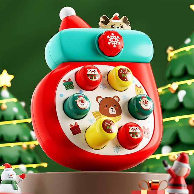 SIYTUAU Christmas Sensory Toy For Infants Handheld Play Pattern Exploration Eye Hand Coordination Activity Red Plastic Material Holiday Themed Gift For Babies 0-2 Years