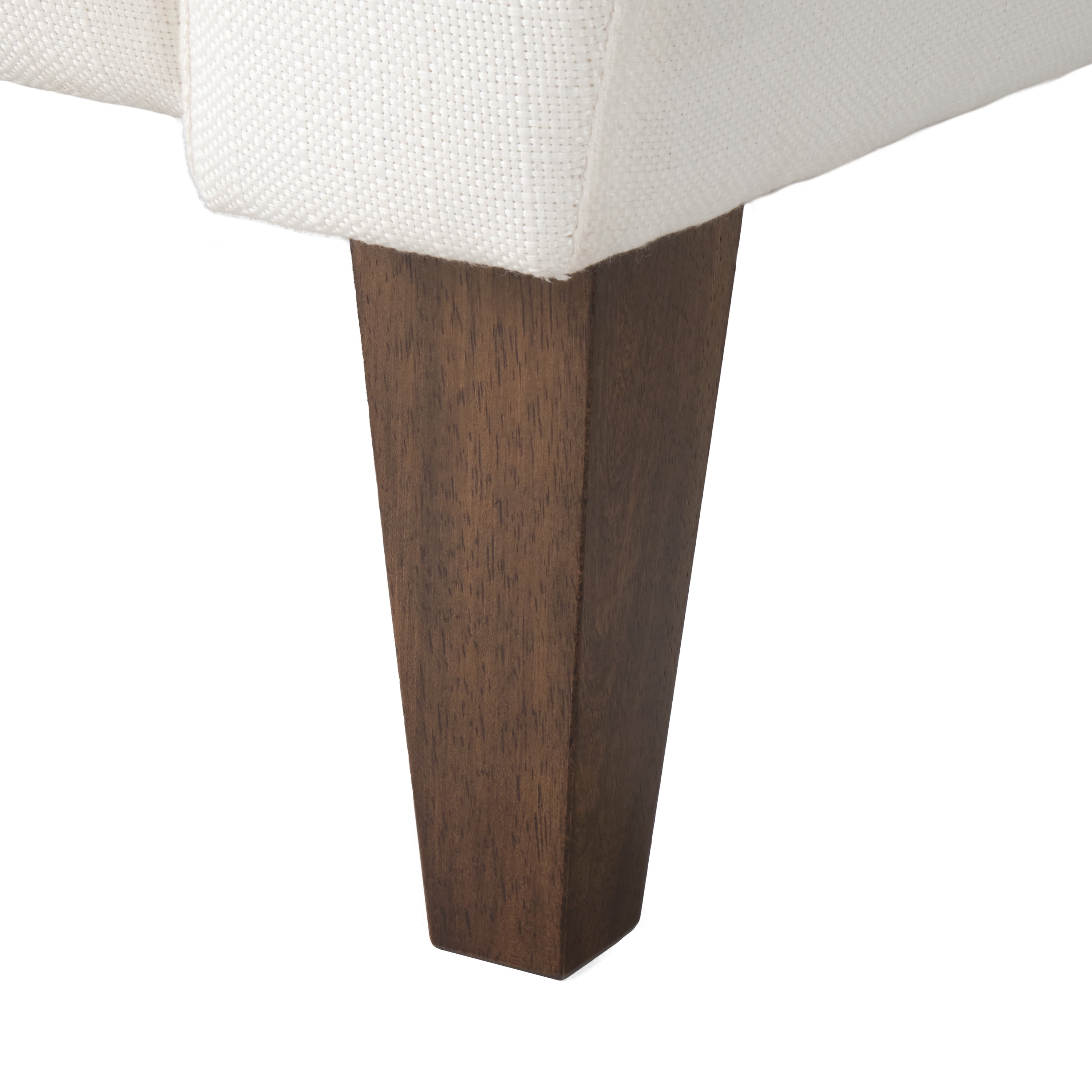 Fauteuil inclinable d'intérieur rembourré en tissu tressé blanc cassé CorLiving Wells avec pieds en bois