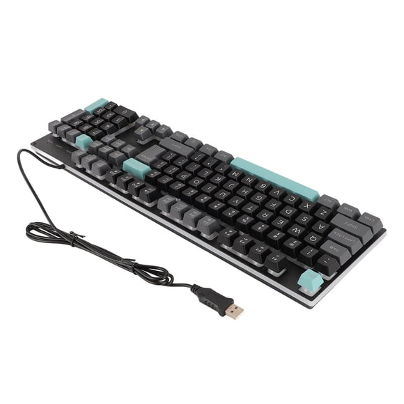 Upgraded Large Print Computer Keyboard, No Delay USB Wired Backlit Keyboard with Metal Panel, Full Size Large Letter Lighted Keyboard for PC Laptop Gaming Old People Teenager
