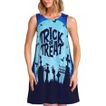 thumbnail image 1 of Daiia Robes d'Halloween Imprimées pour Femmes, Manches Courtes Tendance 2025, Robes Maxi Amples et Fluides Décontractées, 1 of 7