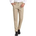 thumbnail image 1 of INSPIRE CHIC Pantalon à Carreaux pour Homme, Léger, Coupe Régulière, devant Plat, 30, Kaki, 1 of 7