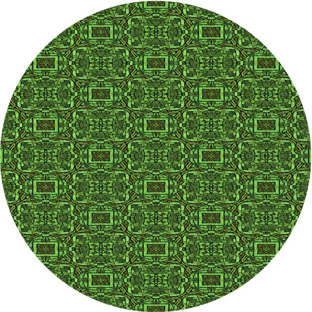 Ahgly Tapis Rond Lavable en Machine Intérieur Transitionnel Vert Forêt Foncé, 6 Pieds Rond
