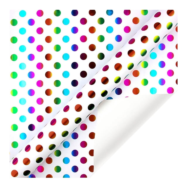 Foil Wrap Paper with Striped Patterns and Festive Birthday Lettering for Celebrations and