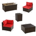 thumbnail image 2 of Gymax Set Of 7 Furniture Set w/32'' Fire Pit Table & Propane Tank Cover Outdoor Red, 2 of 6