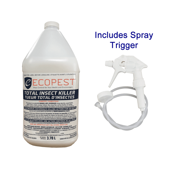 ECOPEST - Vaporisateur de Punaises de Lit, Vaporisateur de Cafards, Vaporisateur de Fourmis - Tueur TOTAL d'Insectes - 3,78 L – avec Vaporisateur à Gâchette - Vaporisateur d'Araignées, Vaporisateur de Punaises de Plantes et Bien Plus