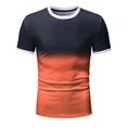 thumbnail image 3 of BOBOGOJP T-Shirt Homme Coupe Régulière Manches Courtes Col Rond T-Shirt Uni (Orange,TTG), 3 of 5