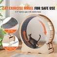 thumbnail image 2 of KFFKFF Roue d'Exercice en Bois pour Chat, Grande Roue de Tapis Roulant de 43,3 Pouces pour Chats d'Intérieur, Roue de Course pour Chat avec Tapis Détachable et Jouet Teaser pour Course/marche/entraînement, Convient à la Plupart des Chats Jaune, 2 of 9
