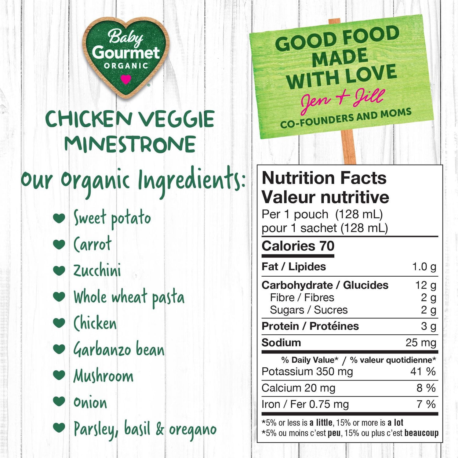 Baby Gourmet Repas Biologique Minestrone au Poulet et aux Légumes