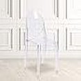 thumbnail image 3 of EMMA + OLIVER 4 Pack Ghost Side Chair in Transparent Crystal Stack Chair - Event & Accent Chair, 3 of 4