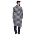thumbnail image 3 of Atasi Ensemble Kurta-Pyjama Long Asymétrique Imprimé pour Hommes Tenue de Fête Vêtements, 3 of 4