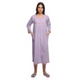 thumbnail image 4 of Moomaya Robe de Nuit Imprimée Longueur Genou en Coton avec Bordure en Dentelle Manches 3/4 pour Femmes, 4 of 5