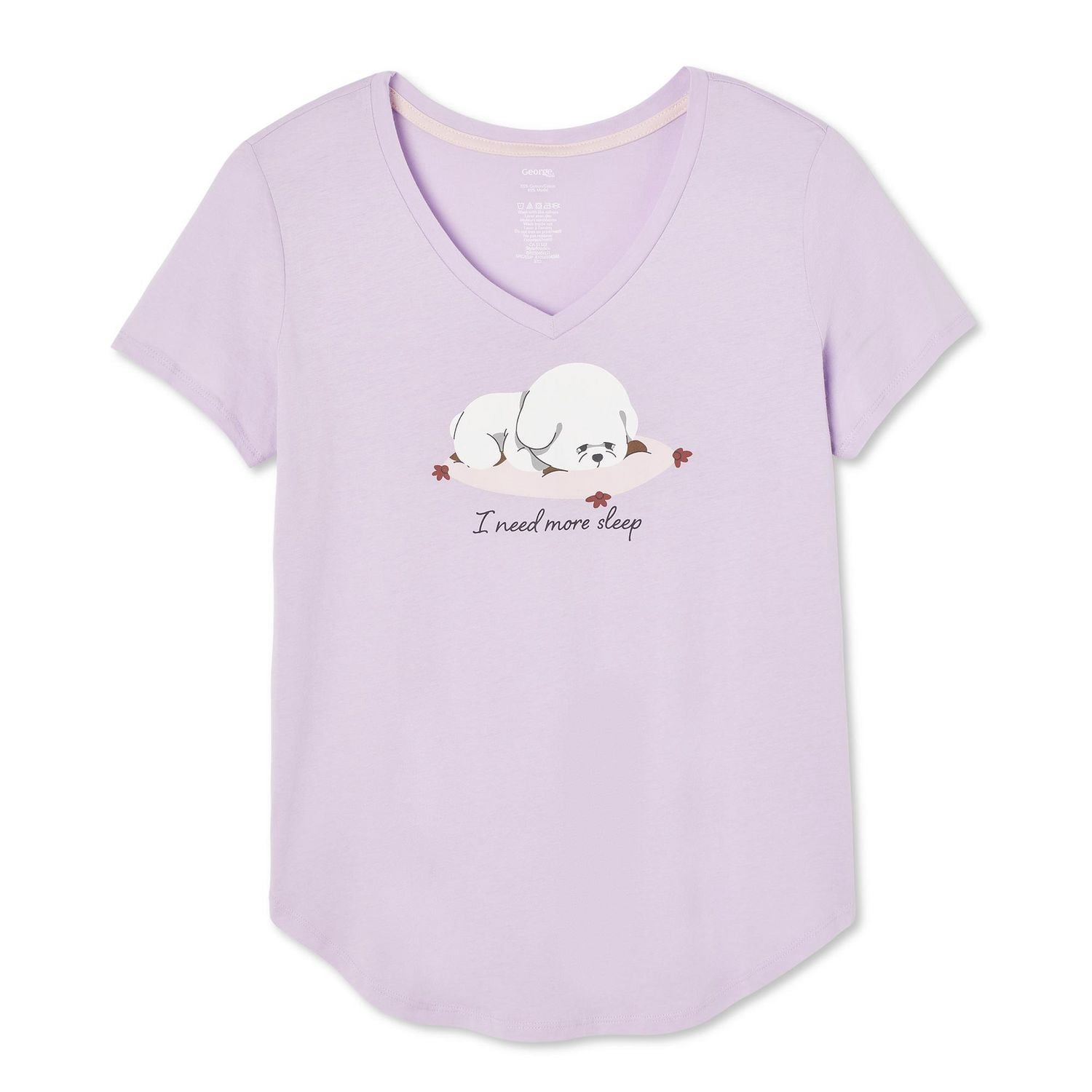 T-shirt de nuit avec encolure en V George pour femmes