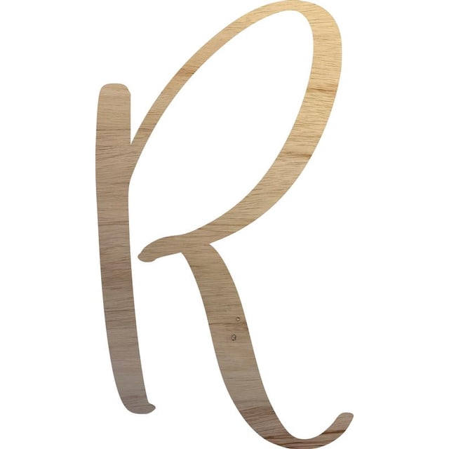 Unpainted Wood Letter R Craft, Paintable 5'' Tall Wood Alphabet Letter, DIY Nicholia Script Font