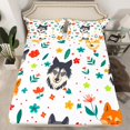 thumbnail image 2 of YST Wolf Sheets Boho Wolves Animal Queen Bed Sheets Set For Girls Kids Cute Flower Animal Sheet Set, Wild Animal Top Fitted Sheet Botanical Flower Pattern 3D Bedding Set With 2 Pillowcases, 2 of 5