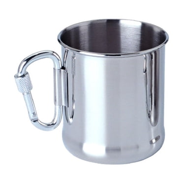 Tasse de camping en Acier Inoxydable 250 ml Tasse de Randonnée en Plein Air avec Mousqueton