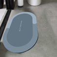thumbnail image 3 of GROWTH TANK Super Absorbent Bathroom Rug Quick Dry Washable Diatomite Easy to Clean Bath Mat Oval Blue L, 3 of 7