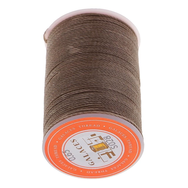 Rouleau de Fil Ciré Rond pour Couture Durable, Café, 0,65 mm