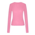 thumbnail image 5 of Dealovy Womens Long Sleeve Shirts Crew Neck Basic Crop Tops Slim Fitted Solid Color Going out Tops, 5 of 5