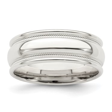 925 Sterling Silver 7mm Polished Fancy Size 9 Band Ring