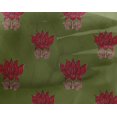 thumbnail image 4 of oneOone Georgette Viscose Fabric Leaves & Lotus Block Fabric Prints By Yard 42 Inch Wide, 4 of 4