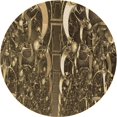 thumbnail image 1 of Ahgly Company Tapis d'Intérieur Ronds Transitionnels Lavables à la Machine, Bronze Brun, 3 Pieds Rond, 1 of 7