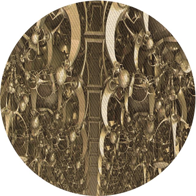 Ahgly Company Tapis d'Intérieur Ronds Transitionnels Lavables à la Machine, Bronze Brun, 3 Pieds Rond