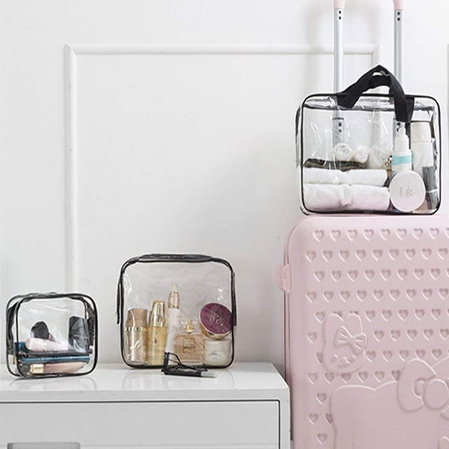 Clear Travel Bags for Toiletries, Waterproof Clear Plastic Cosmetic Makeup Bags