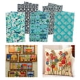 thumbnail image 4 of Quilting Fabric, 5pcs Cotton Craft Fabric Bundle Patchwork Pre-Cut Quilt Squares Blue Green, 4 of 9
