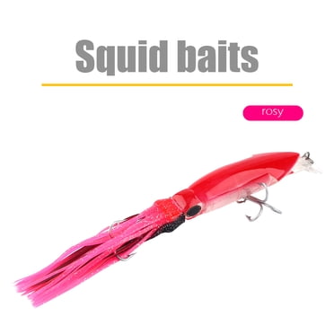 Leurre de Pêche au Calmar Réaliste, Leurres de Pêche 24 Cm/40 g Calmar Calmar Crankbait Hameçon Triple pour Calmar Atteindre Plus