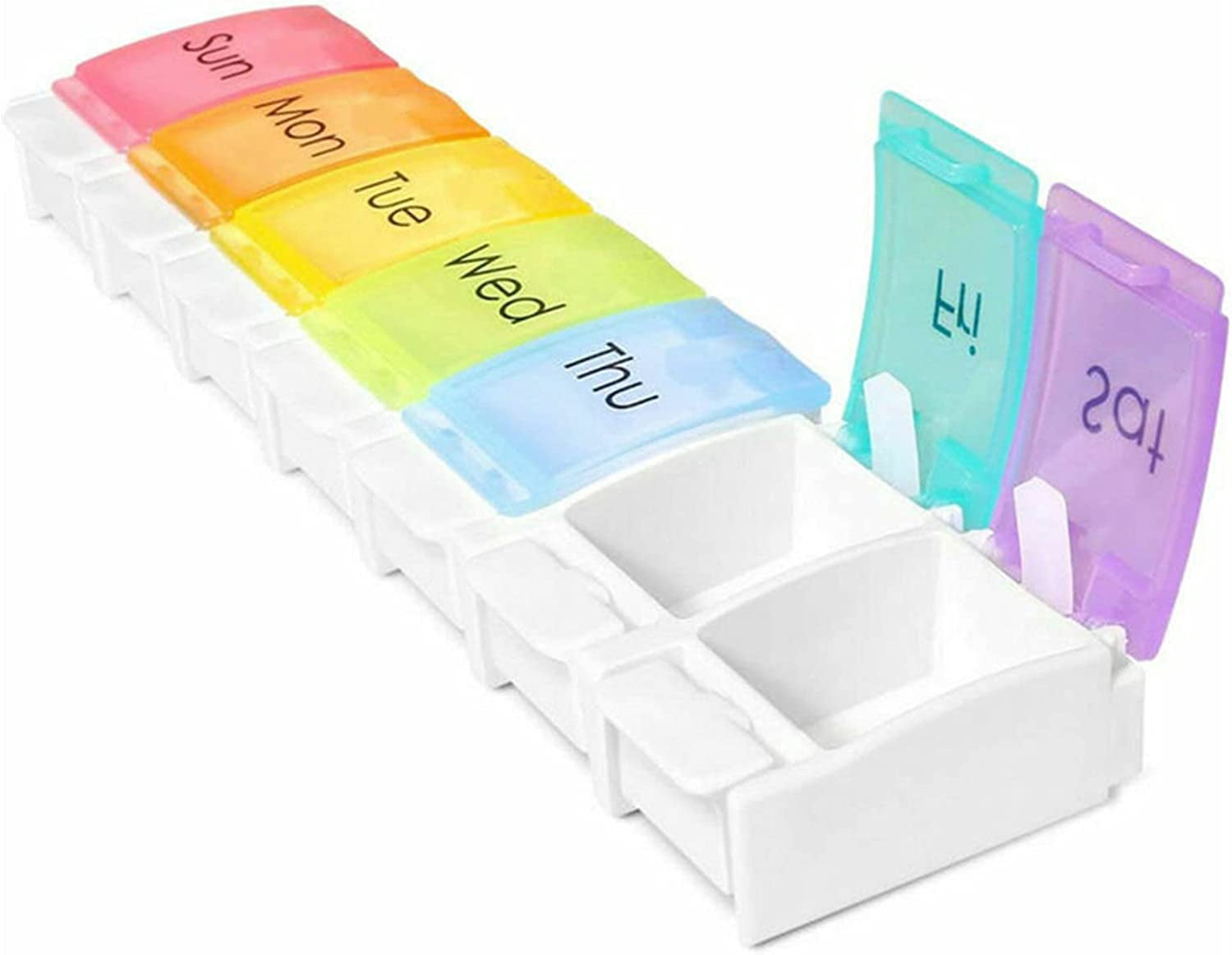 Mistaha Weekly Pill Organizer 2 Times a Day, BPA Free 7 Day Pill Box Case