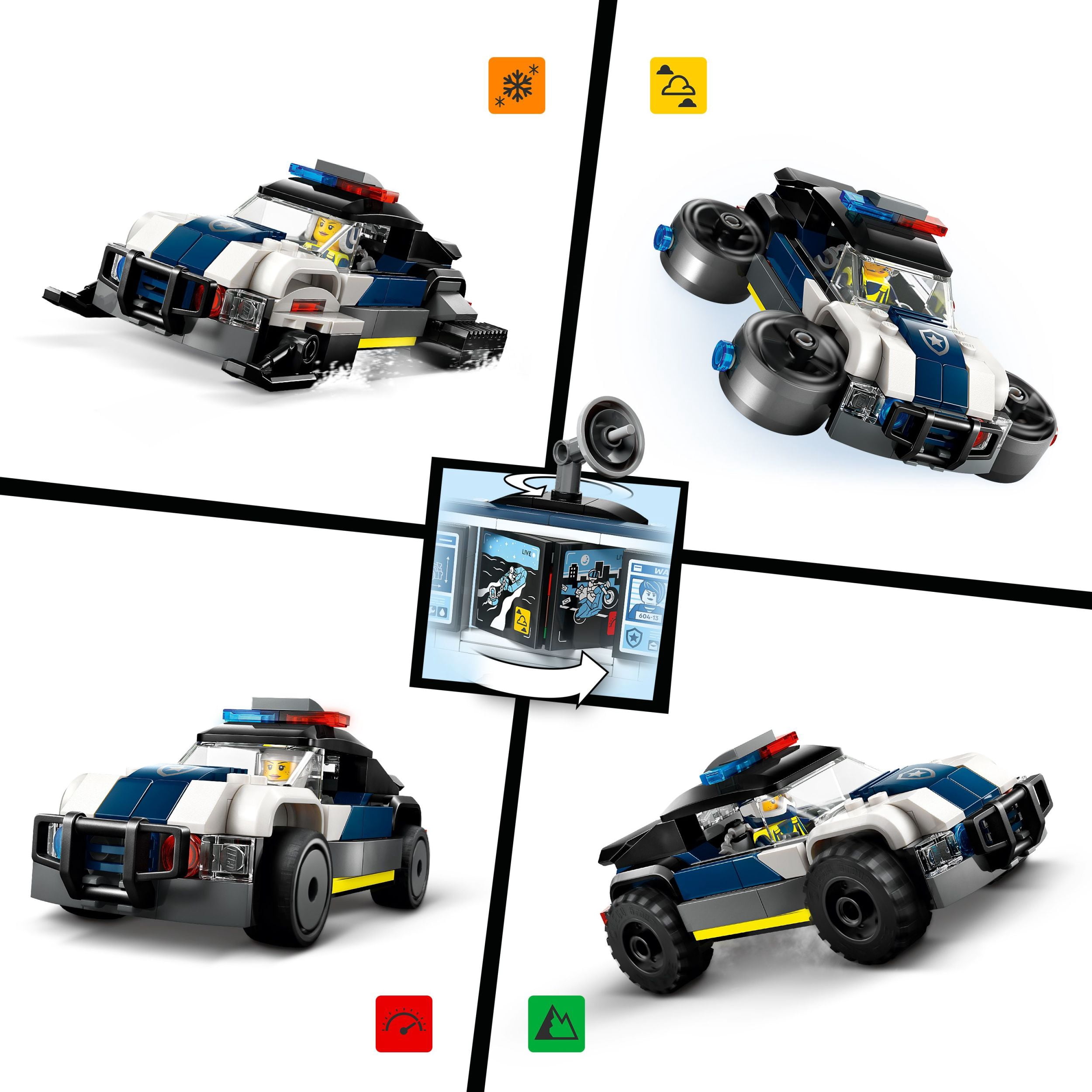 LEGO City Le Garage de Personnalisation de Voitures de Police, Ensemble pour Héros de la Vie Réelle 60457