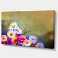 thumbnail image 2 of White Sunflower and Gerbera Flowers - Floral Canvas Art Print, 2 of 4