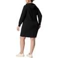 thumbnail image 3 of GRACE & GRANDEUR Women's Plus Size Rib Knit Pullover Sweater Long Sleeve Hooded Bodycon Dress Black 3X, 3 of 6