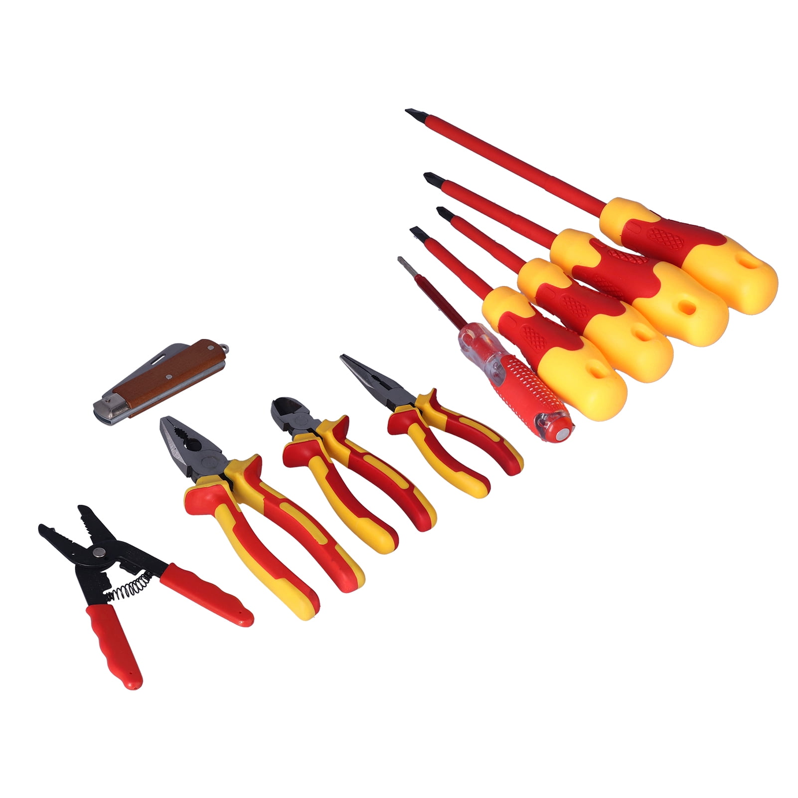 Electrician Screwdriver Set, Comfortable Grip Dual Plastic Handle Durable Insulated Electrician Tool Set  For Wire Stripping