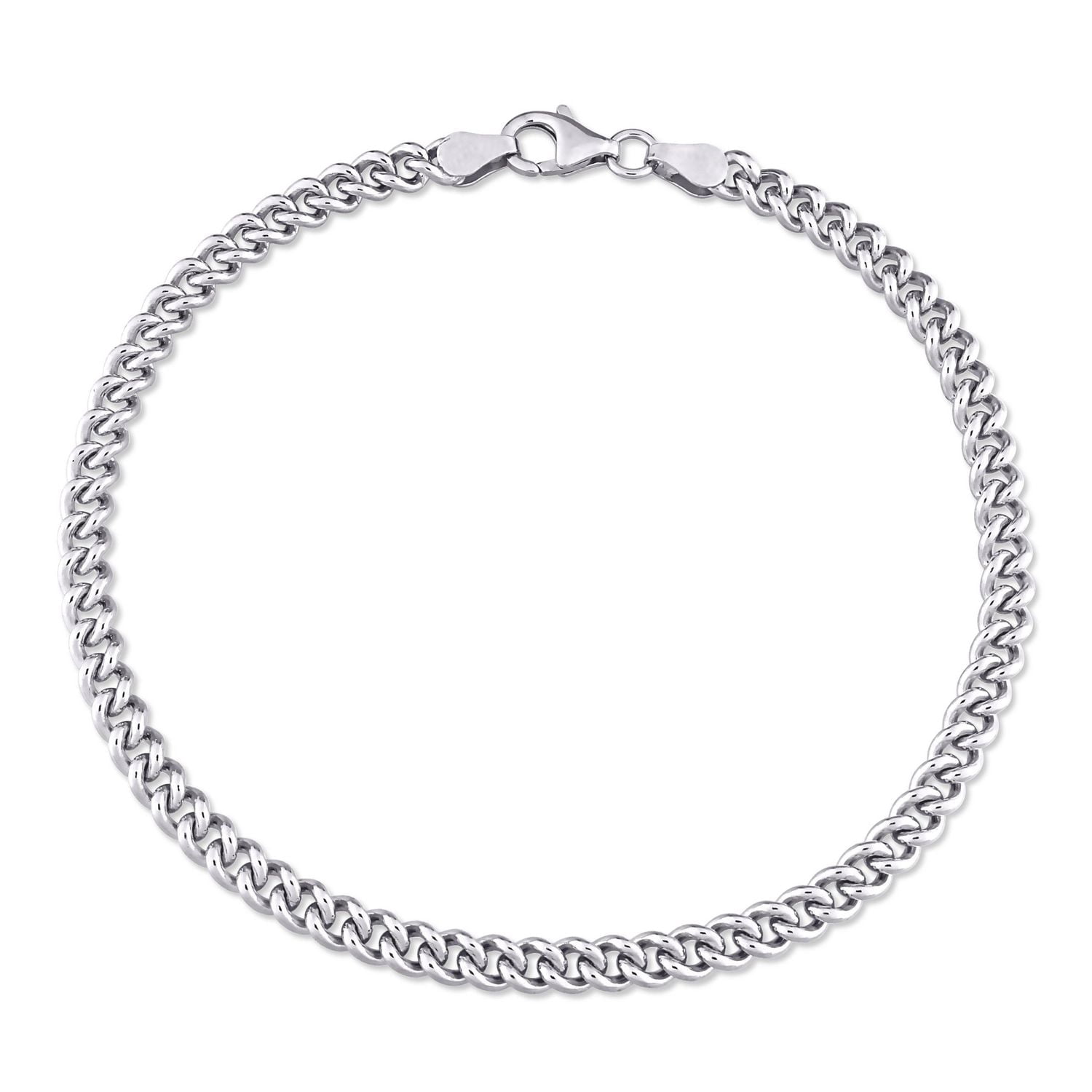 Miabella Sterling Silver Curb Chain Anklet