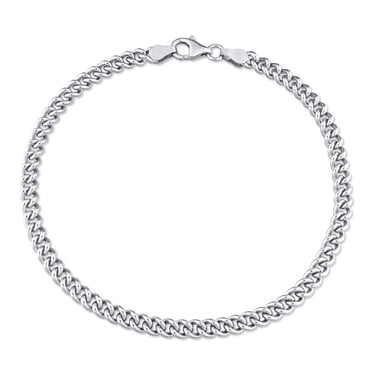 Bracelet de cheville en chaîne à maille plate en argent sterling