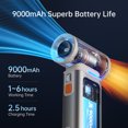 thumbnail image 3 of JISULIFE Portable Turbo Fan - 100-Speed Adjustable, 9000mAh Rechargeable, LED Display, Metal Shell with Accessories, 3 of 8