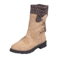 thumbnail image 2 of jsaierl Chaussures de Mode pour Femmes Bottes Rétro Western Décontractées Chaudes Talons Bas Bottes Mi-Mollet, 2 of 9
