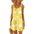 thumbnail image 2 of EQWLJWE Robe d'Été pour Femmes 2023 Robes de Plage Femmes Aguichant Hawaïenne Tropicale Imprimée Sans Manches à Bretelles Robe Courte d'Été Ample Confortable Boho Robe Soleil, 2 of 5