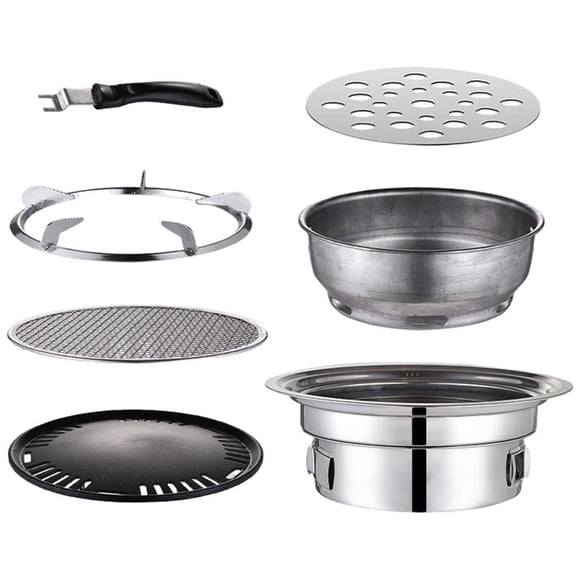 Rongfmy Barbecue Coréen Gril Portable de Table Standard 23,5 cm