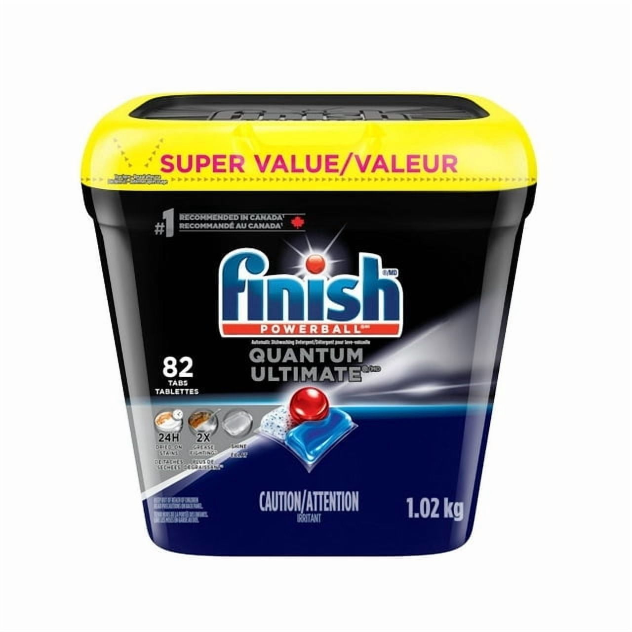 Finish® Quantum Ultimate® Dishwasher Detergent Pods, No pre rinse needed, For Deep clean & sparkling shine