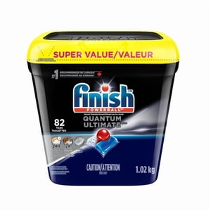 Finish® Quantum Ultimate® Dishwasher Detergent Pods, No pre rinse needed, For Deep clean & sparkling shine