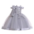 thumbnail image 1 of Robes Fille Robe Formelle Fille Robe Grise Fille Robes de Printemps Fille Robes Fille Taille Mode Fille, 1 of 6