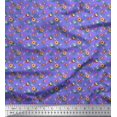 thumbnail image 1 of Soimoi Purple Poly Georgette Fabric Leaves,Insect & Floral Artistic Decor Fabric Printed BTY 42 Inch Wide, 1 of 3